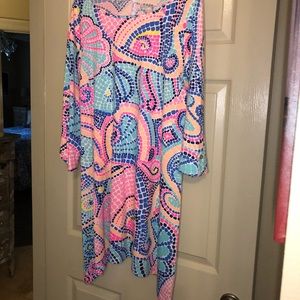 Comfy fit, 100% cotton dress with long sleeves